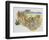 Leopard Cubs (Panthera Pardus), Felidae, Drawing-null-Framed Premium Giclee Print