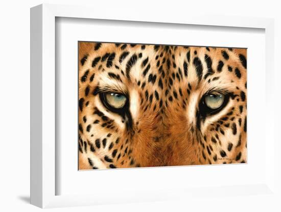 Leopard Eyes Painting-Sarah Stribbling-Framed Art Print