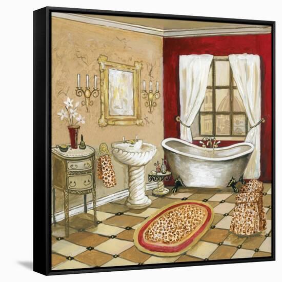 Leopard Florentine Bath-Gregory Gorham-Framed Stretched Canvas