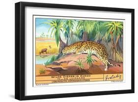 Leopard in the Congo-null-Framed Art Print