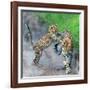 Leopard (Panthera Pardus) Family, Serengeti National Park, Tanzania-null-Framed Photographic Print