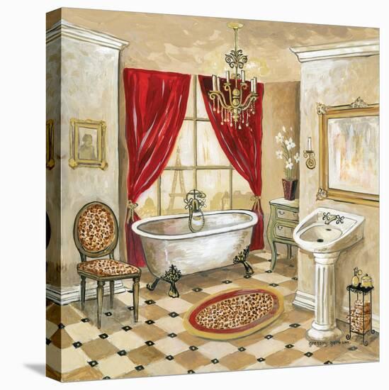 Leopard Parisian Bath-Gregory Gorham-Stretched Canvas