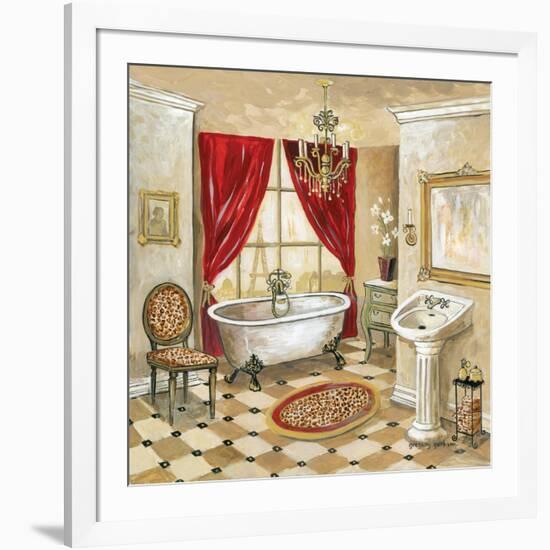 Leopard Parisian Bath-Gregory Gorham-Framed Art Print