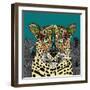 Leopard Queen Teal-Sharon Turner-Framed Art Print