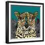 Leopard Queen Teal-Sharon Turner-Framed Art Print