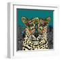 Leopard Queen Teal-Sharon Turner-Framed Art Print