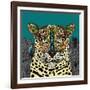 Leopard Queen Teal-Sharon Turner-Framed Art Print