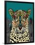 Leopard Queen Teal-Sharon Turner-Framed Art Print