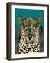 Leopard Queen Teal-Sharon Turner-Framed Art Print