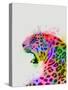 Leopard Rainbow Splash 2-Fab Funky-Stretched Canvas