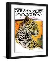 "Leopard," Saturday Evening Post Cover, August 29, 1931-Jack Murray-Framed Giclee Print