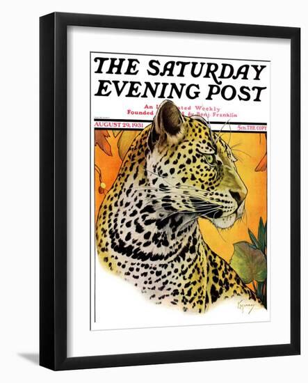 "Leopard," Saturday Evening Post Cover, August 29, 1931-Jack Murray-Framed Giclee Print