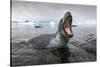 Leopard Seal Hunting, Antarctica-Paul Souders-Stretched Canvas