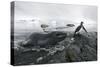 Leopard Seal (Hydrurga Leptonyx) Hunting Gentoo Penguin (Pygoscelis Papua) into Shore, Antarctica-Ben Cranke-Stretched Canvas