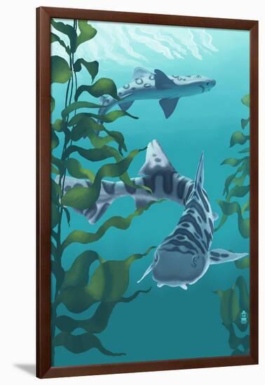 Leopard Shark-Lantern Press-Framed Art Print