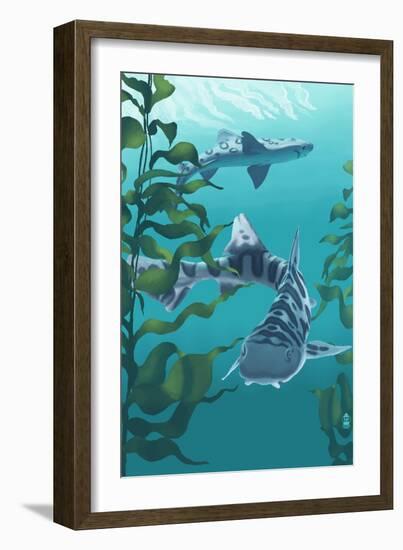 Leopard Shark-Lantern Press-Framed Art Print