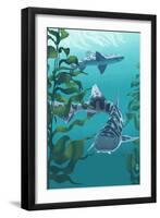 Leopard Shark-Lantern Press-Framed Art Print