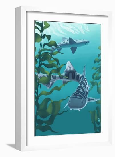 Leopard Shark-Lantern Press-Framed Art Print