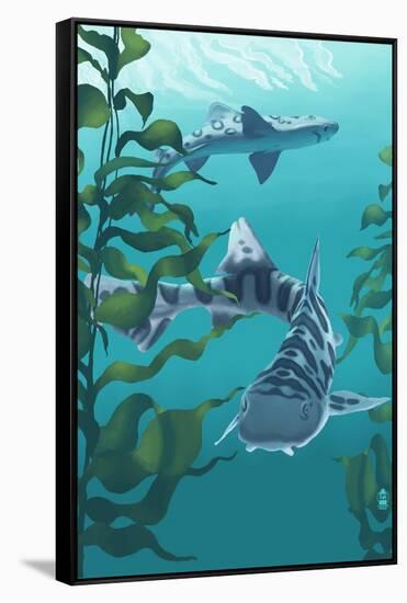Leopard Shark-Lantern Press-Framed Stretched Canvas