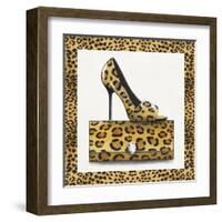 Leopard Shoe and Purse-Carolyn Fisk-Framed Art Print