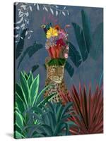 Leopard with Headdress-Fab Funky-Stretched Canvas