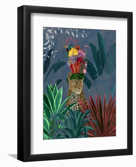 Leopard with Headdress-Fab Funky-Framed Art Print