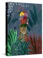 Leopard with Headdress-Fab Funky-Stretched Canvas