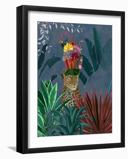 Leopard with Headdress-Fab Funky-Framed Art Print