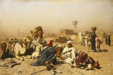 An Arab Encampment-Leopold Carl Muller-Framed Stretched Canvas