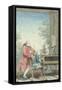 Leopold Mozart and His Children Wolfgang Amadeus and Maria Anna 1777-Carmontelle-Framed Stretched Canvas