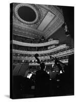 Leopold Stokowski Conducting the New York Philharmonic Orchestra in Performance at Carnegie Hall-Gjon Mili-Stretched Canvas