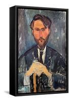 Leopold Zborowski (1889-1932) with a Walking Stick, 1917-Amedeo Modigliani-Framed Stretched Canvas