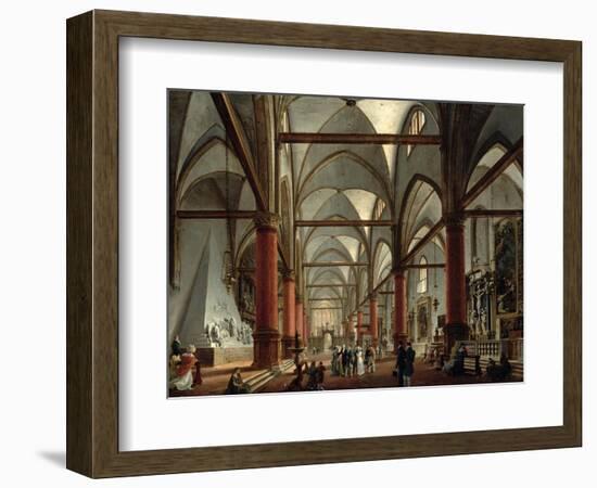 Leopoldo Cicognara (1767-1834) Commenting on the Monument of Canova (1827)-Giuseppe Borsato-Framed Premium Giclee Print