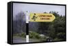 Leprechaun Crossing Sign-Bo Zaunders-Framed Stretched Canvas