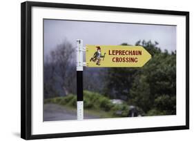 Leprechaun Crossing Sign-Bo Zaunders-Framed Photographic Print
