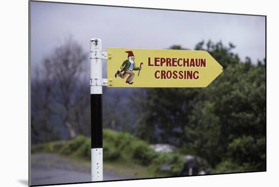 Leprechaun Crossing Sign-Bo Zaunders-Mounted Photographic Print