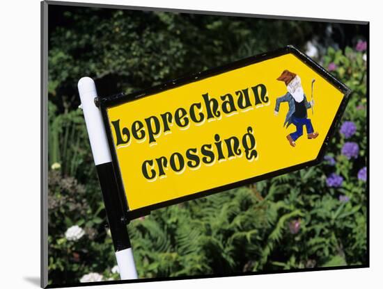 Leprechaun Crossing Signpost, County Kerry, Munster, Republic of Ireland, Europe-Stuart Black-Mounted Photographic Print