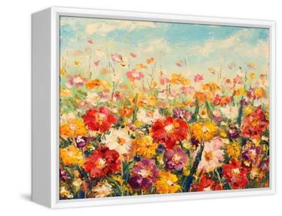 Original Oil Painting of Flowers,Beautiful Field Flowers on Canvas