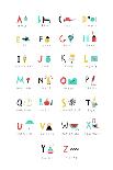 Zoo Alphabet - P, Q, R, S, T, U Letters-Lera Efremova-Art Print