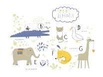 Zoo Alphabet with Funny Animals and Letters-Lera Efremova-Stretched Canvas