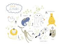 Zoo Alphabet with Funny Animals and Letters-Lera Efremova-Stretched Canvas