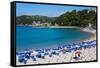 Lerici Bay and Beach, Liguria, Italy, Europe-Peter Groenendijk-Framed Stretched Canvas