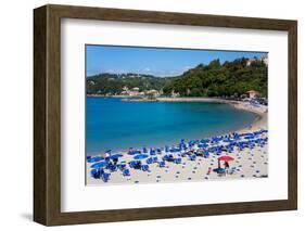 Lerici Bay and Beach, Liguria, Italy, Europe-Peter Groenendijk-Framed Photographic Print