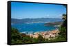 Lerici, View Overlooking Town and Bay, Liguria, Italy, Europe-Peter Groenendijk-Framed Stretched Canvas