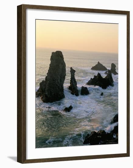 Les Aiguilles De Port Coton, Belle Ile En Mer, Breton Islands, Morbihan, Brittany, France-Bruno Barbier-Framed Photographic Print