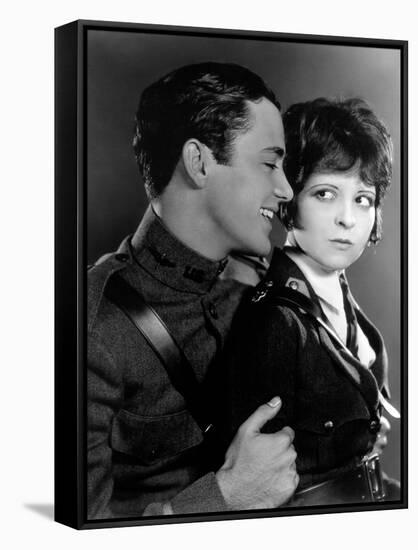 Les Ailes WINGS by WilliamWellman with Richard Arlen and Clara Bow, 1927 (Oscar, 1927) (b/w photo)-null-Framed Stretched Canvas
