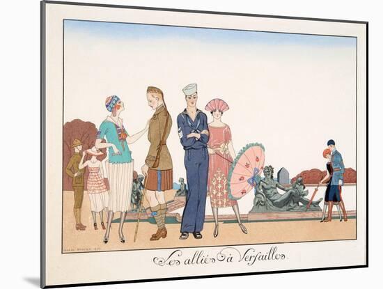 Les Alliés À Versailles, by H. Reidel, 1920-Georges Barbier-Mounted Giclee Print