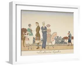 Les allies à Versailles Various representations of soldiers of the allies-Georges Barbier-Framed Giclee Print