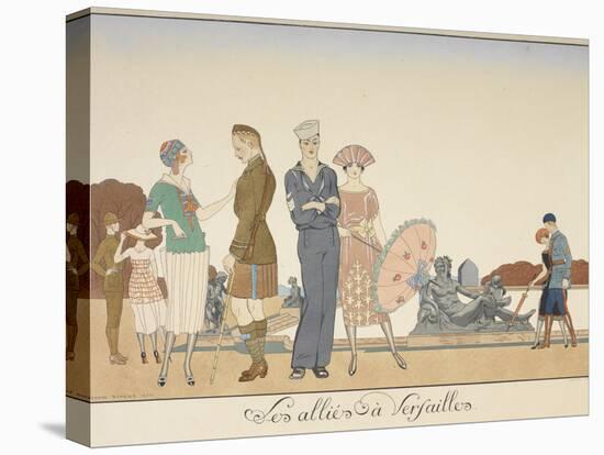 Les allies à Versailles Various representations of soldiers of the allies-Georges Barbier-Stretched Canvas