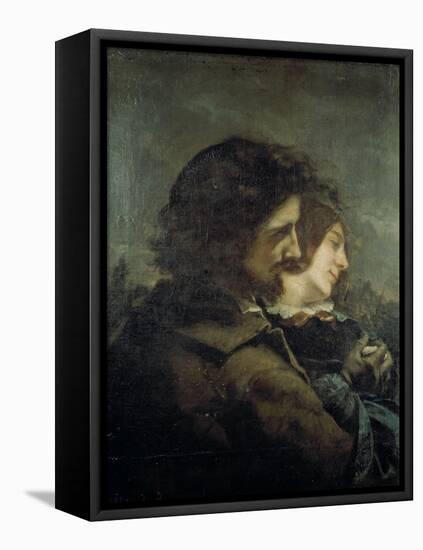 Les Amants dans la campagne-Gustave Courbet-Framed Stretched Canvas